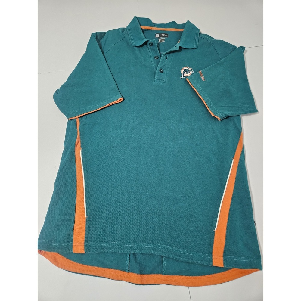 Vintage NFL Team Apparel Miami Dolphins Football Polo Shirt Mens Large